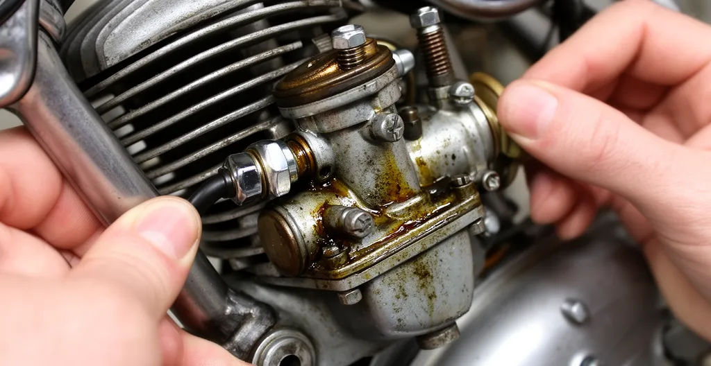 Moteur 49cc du Solex 3800 montrant le cylindre et carburateur Gurtner